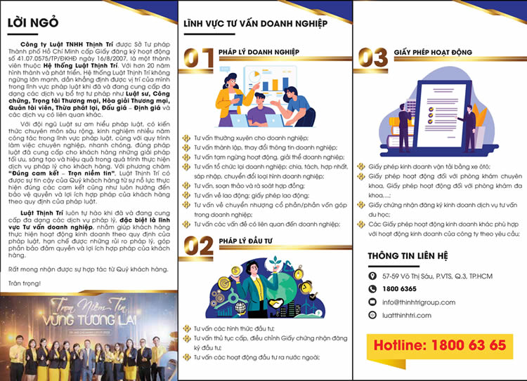 HỆ THỐNG LUẬT THỊNH TRÍ CUNG CẤP DỊCH VỤ TƯ VẤN DOANH NGHIỆP